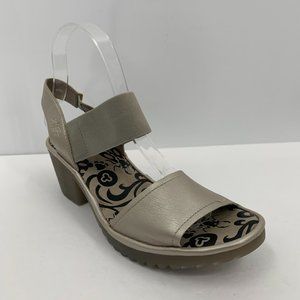 Fly London Beige Sandals with Patterned Insole